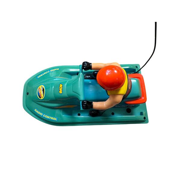 Vintage Jet Ski;  AQUA RIDER w/ Remote; Original Box from K.B. Toys, Teal; 80's - Picture 4 of 15